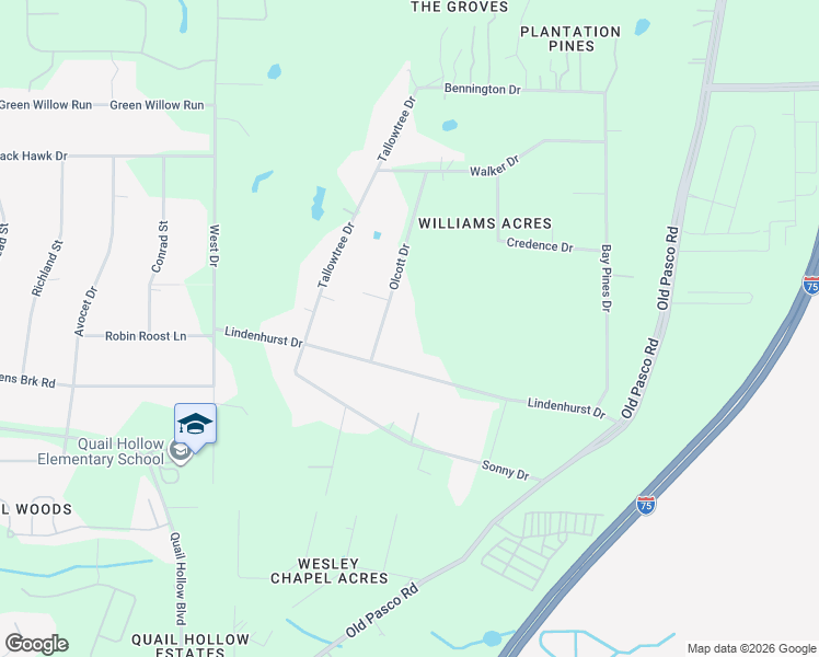 map of restaurants, bars, coffee shops, grocery stores, and more near 28425 Lindenhurst Drive in Zephyrhills
