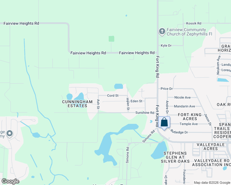 map of restaurants, bars, coffee shops, grocery stores, and more near 36612 Cord Street in Zephyrhills
