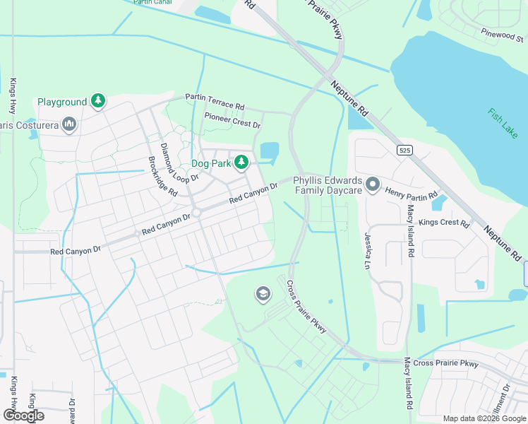 map of restaurants, bars, coffee shops, grocery stores, and more near 1964 Red Canyon Drive in Kissimmee
