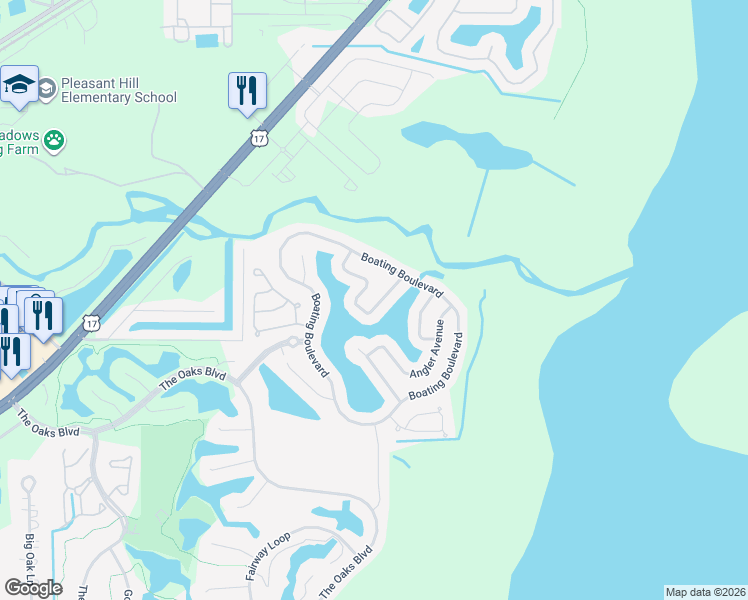 map of restaurants, bars, coffee shops, grocery stores, and more near 1741 Boat Launch Road in Kissimmee