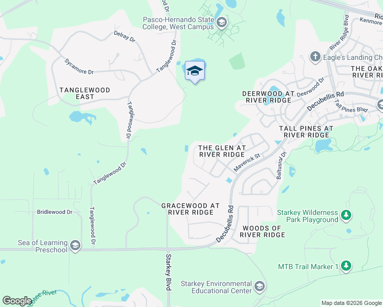 map of restaurants, bars, coffee shops, grocery stores, and more near 7437 Canvasback Drive in Port Richey
