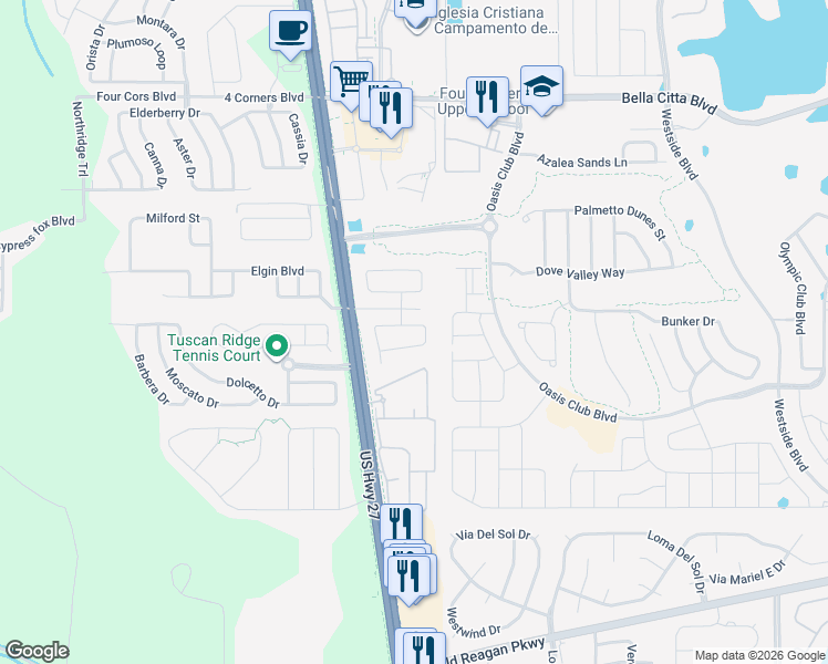 map of restaurants, bars, coffee shops, grocery stores, and more near 439 Rena Drive in Davenport