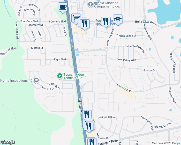 map of restaurants, bars, coffee shops, grocery stores, and more near 439 Rena Drive in Davenport