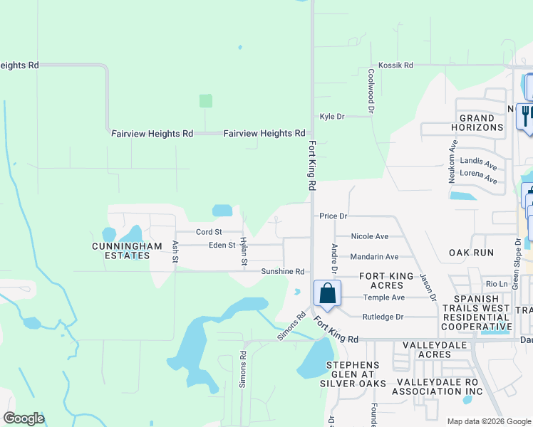map of restaurants, bars, coffee shops, grocery stores, and more near 36841 Conley Street in Zephyrhills