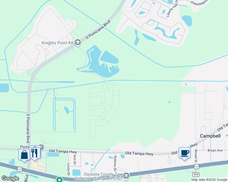map of restaurants, bars, coffee shops, grocery stores, and more near 1454 Turkey Ln in Kissimmee