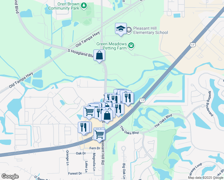 map of restaurants, bars, coffee shops, grocery stores, and more near 3170 Shingle Creek Court in Kissimmee