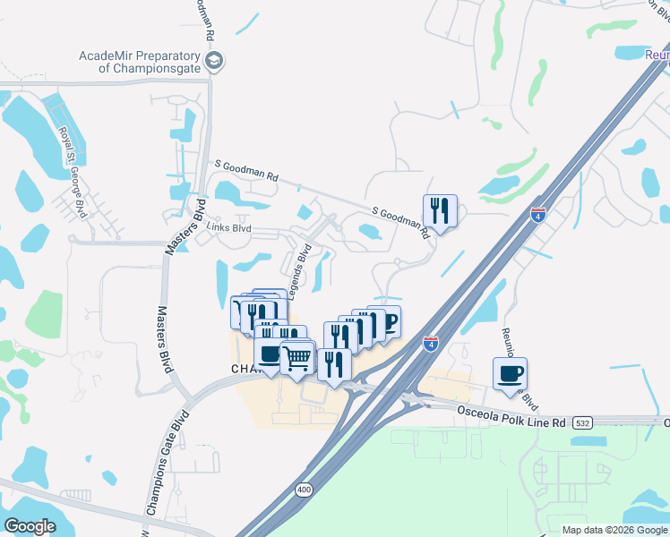 map of restaurants, bars, coffee shops, grocery stores, and more near 1407 Lisbon Court in Davenport