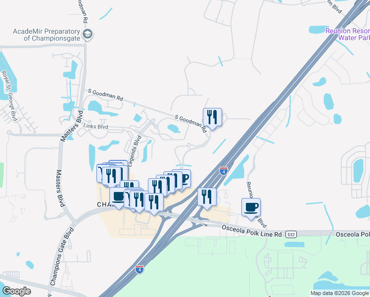 map of restaurants, bars, coffee shops, grocery stores, and more near 8106 Roseville Boulevard in Davenport