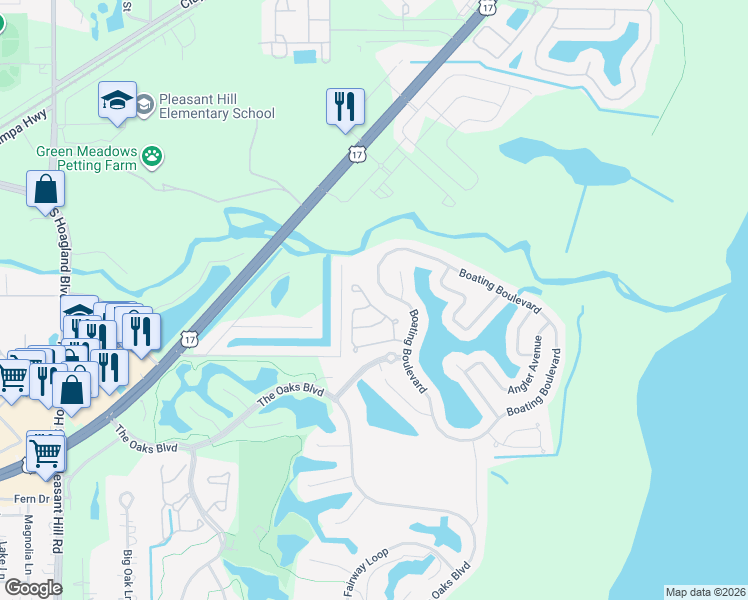 map of restaurants, bars, coffee shops, grocery stores, and more near 1965 Commander Way in Kissimmee