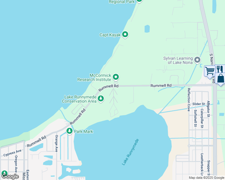 map of restaurants, bars, coffee shops, grocery stores, and more near 4651 Rummell Road in Saint Cloud
