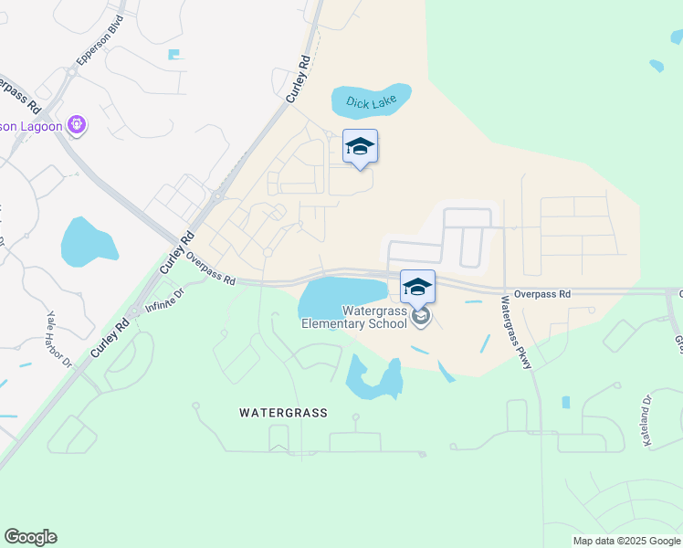 map of restaurants, bars, coffee shops, grocery stores, and more near Overpass Road in Wesley Chapel