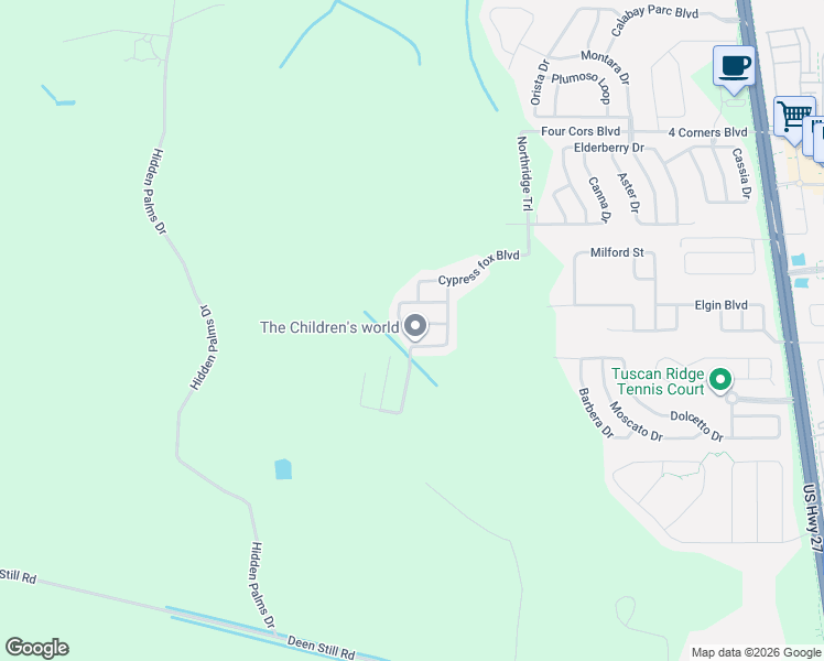 map of restaurants, bars, coffee shops, grocery stores, and more near Canna Drive in Davenport