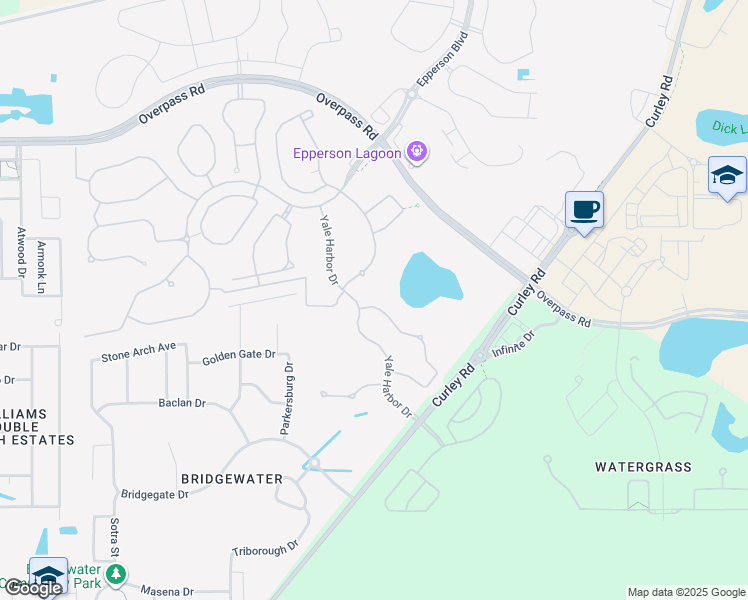 map of restaurants, bars, coffee shops, grocery stores, and more near 7670 Pool Compass Loop in Wesley Chapel