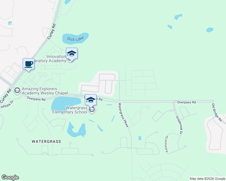 map of restaurants, bars, coffee shops, grocery stores, and more near 7840 Timberview Loop in Wesley Chapel
