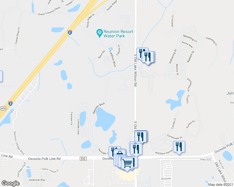 map of restaurants, bars, coffee shops, grocery stores, and more near 1364 Centre Court Ridge Drive in Four Corners