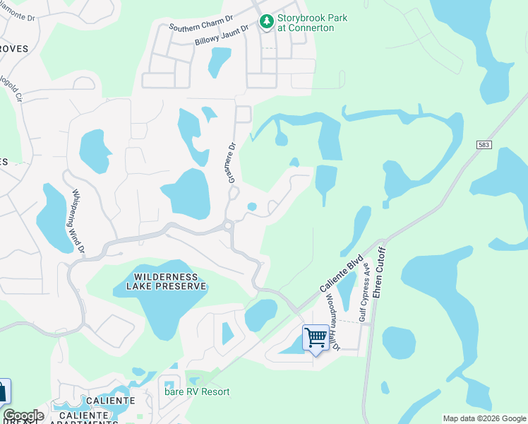 map of restaurants, bars, coffee shops, grocery stores, and more near 7442 Deer Path Lane in Land O' Lakes