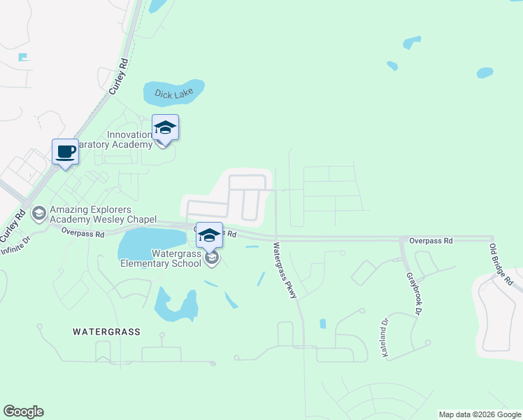 map of restaurants, bars, coffee shops, grocery stores, and more near 7840 Timberview Loop in Wesley Chapel