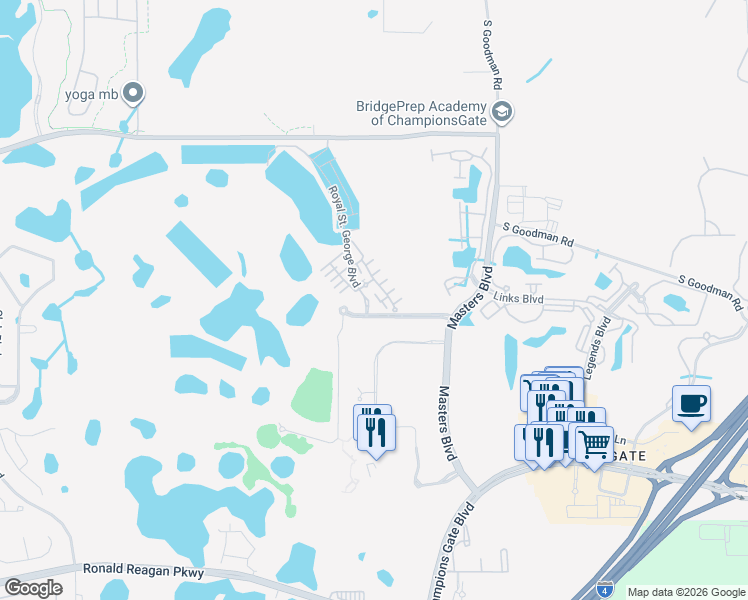 map of restaurants, bars, coffee shops, grocery stores, and more near 8509 Golf Place in Davenport