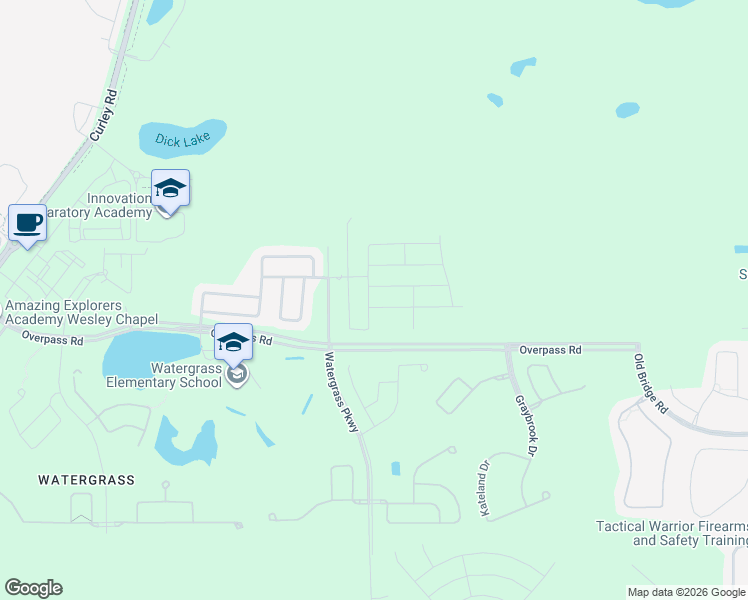 map of restaurants, bars, coffee shops, grocery stores, and more near 33091 Sycamore Leaf Drive in Wesley Chapel