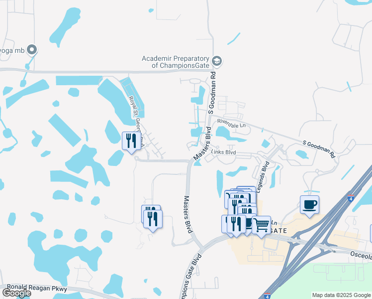 map of restaurants, bars, coffee shops, grocery stores, and more near 8348 Quimby Circle in Davenport