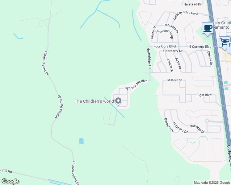 map of restaurants, bars, coffee shops, grocery stores, and more near Canna Drive in Davenport