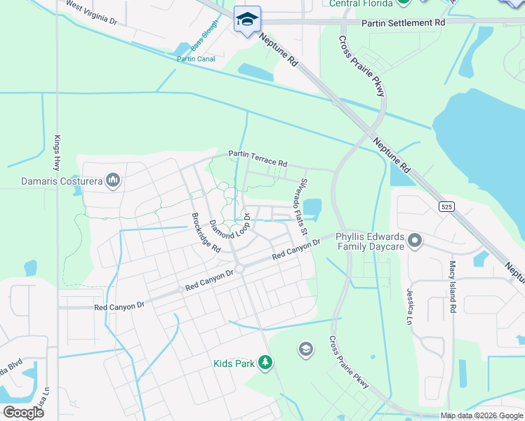 map of restaurants, bars, coffee shops, grocery stores, and more near 1905 Shiloh Brook Street in Kissimmee
