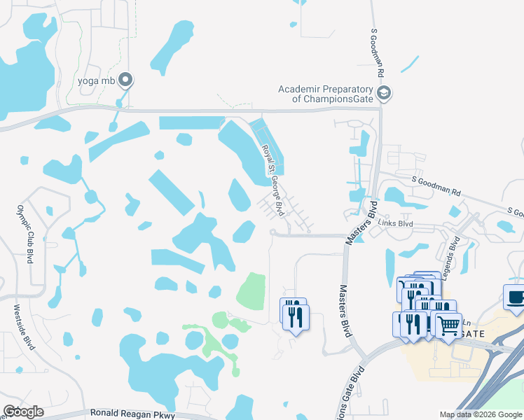 map of restaurants, bars, coffee shops, grocery stores, and more near 8538 Zoeller Hills Drive in Davenport
