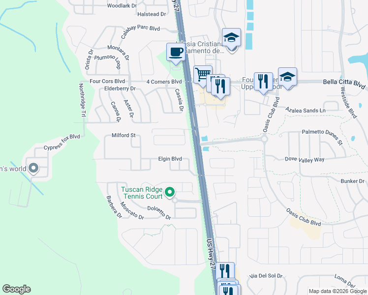 map of restaurants, bars, coffee shops, grocery stores, and more near 804 Old Bridge Circle in Davenport