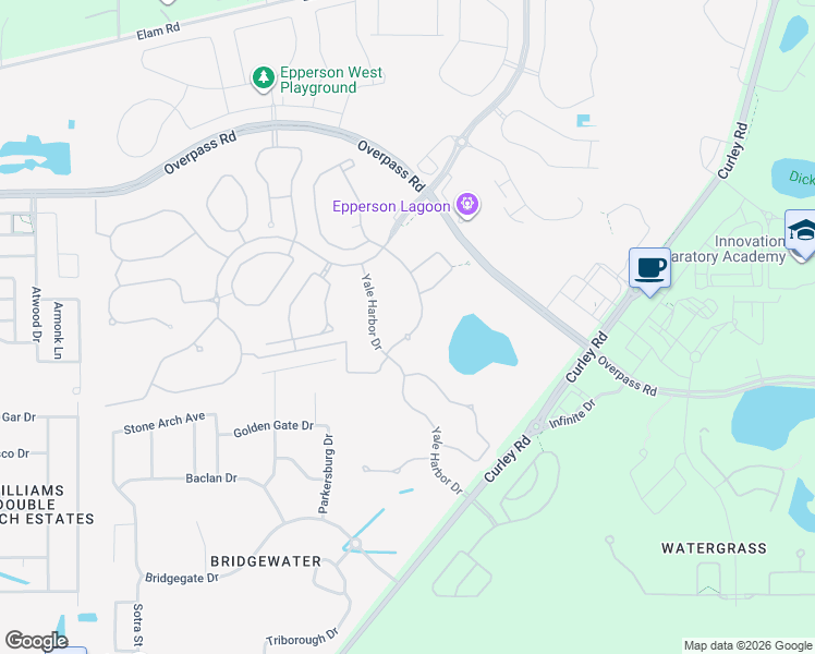 map of restaurants, bars, coffee shops, grocery stores, and more near 7679 Roma Dune Drive in Wesley Chapel