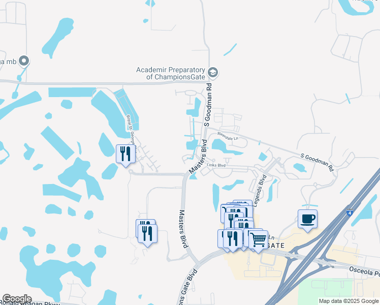 map of restaurants, bars, coffee shops, grocery stores, and more near 8318 Quimby Circle in Davenport