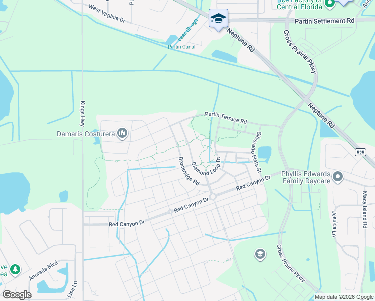 map of restaurants, bars, coffee shops, grocery stores, and more near 1543 Diamond Loop Drive in Kissimmee
