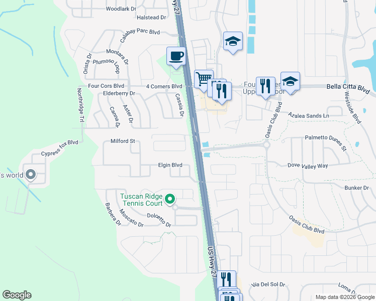 map of restaurants, bars, coffee shops, grocery stores, and more near 804 Old Bridge Circle in Davenport