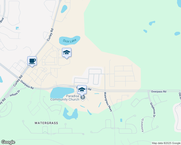 map of restaurants, bars, coffee shops, grocery stores, and more near 32811 Woodthrush Way in Wesley Chapel