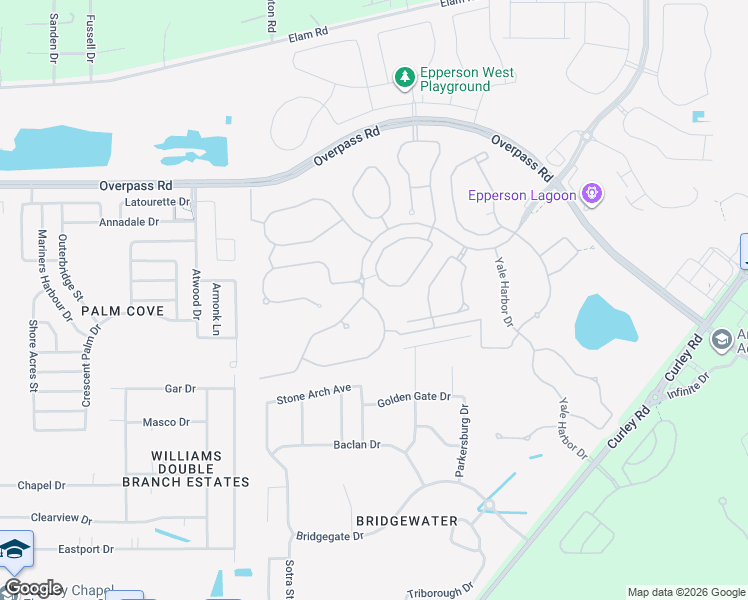 map of restaurants, bars, coffee shops, grocery stores, and more near 31356 Palm Song Place in Wesley Chapel