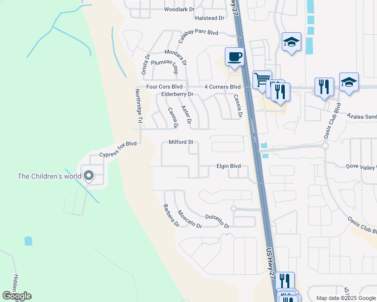 map of restaurants, bars, coffee shops, grocery stores, and more near 132 Penrith Street in Davenport