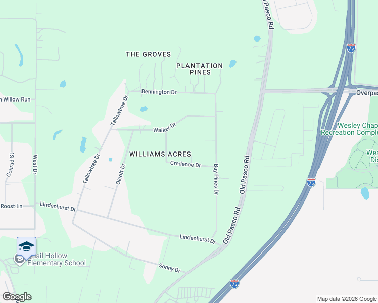 map of restaurants, bars, coffee shops, grocery stores, and more near 28751 Credence Drive in Zephyrhills