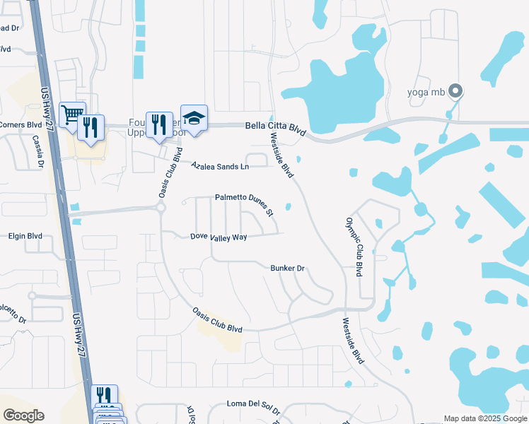map of restaurants, bars, coffee shops, grocery stores, and more near 1386 Palmetto Dunes Street in Davenport