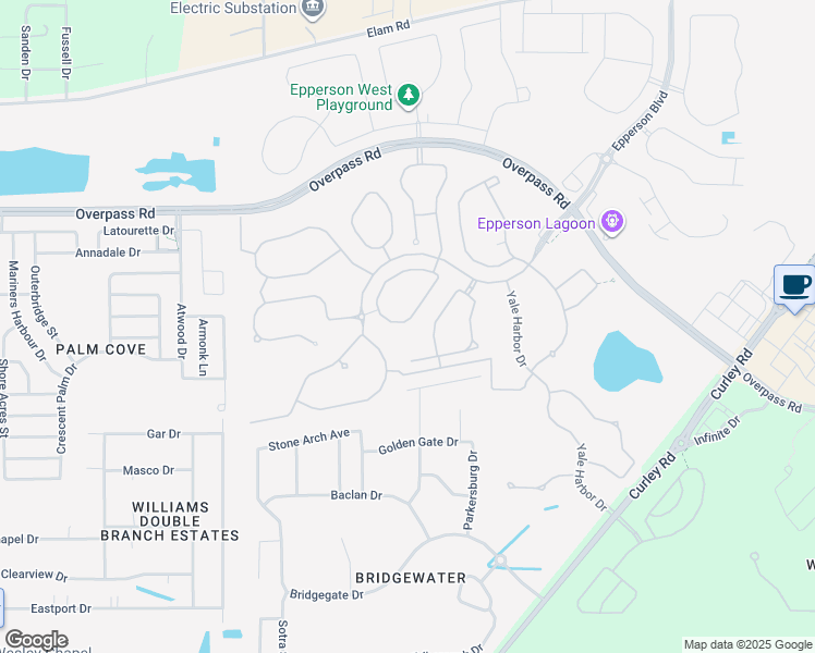 map of restaurants, bars, coffee shops, grocery stores, and more near 7696 Tuscan Bay Circle in Wesley Chapel