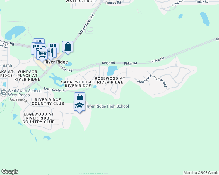 map of restaurants, bars, coffee shops, grocery stores, and more near 7757 Damask Lane in New Port Richey