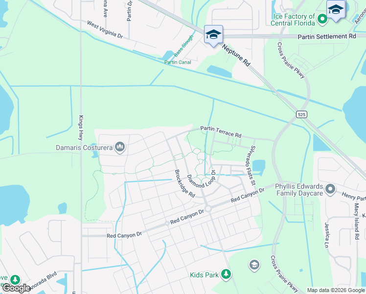 map of restaurants, bars, coffee shops, grocery stores, and more near 1572 Diamond Loop Drive in Kissimmee