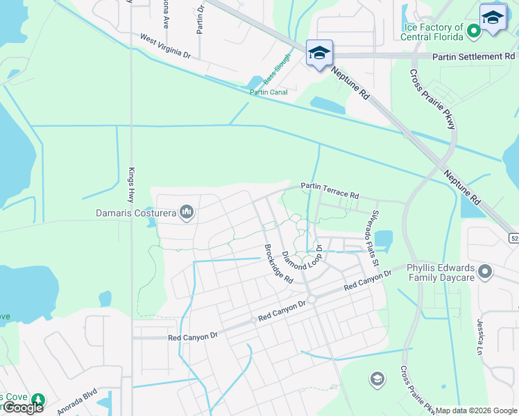 map of restaurants, bars, coffee shops, grocery stores, and more near 1846 Partin Terrace Road in Kissimmee