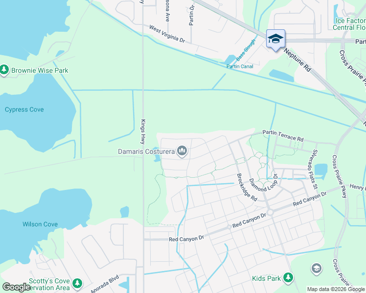 map of restaurants, bars, coffee shops, grocery stores, and more near 1757 Brockridge Road in Kissimmee