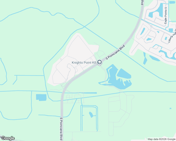map of restaurants, bars, coffee shops, grocery stores, and more near 1296 South Poinciana Boulevard in Kissimmee