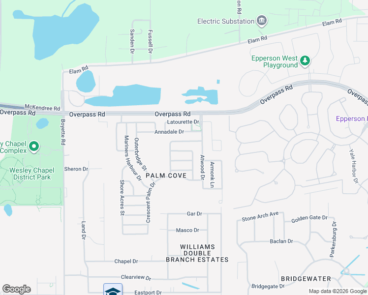 map of restaurants, bars, coffee shops, grocery stores, and more near 30623 Casewell Place in Wesley Chapel