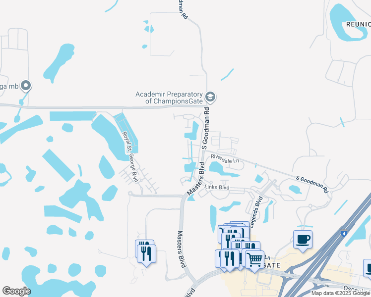 map of restaurants, bars, coffee shops, grocery stores, and more near 1286 Grady Lane in Davenport