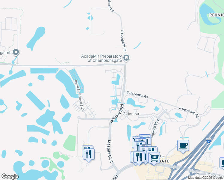 map of restaurants, bars, coffee shops, grocery stores, and more near 1266 Grady Lane in Davenport