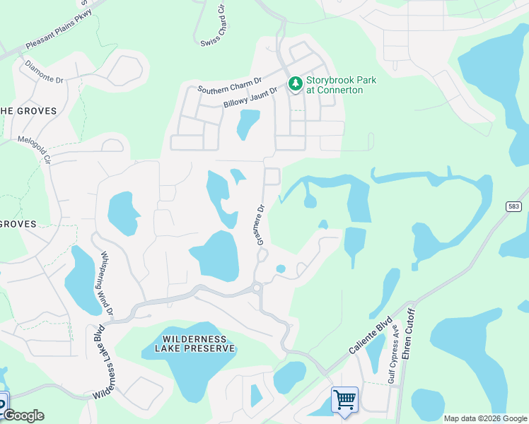 map of restaurants, bars, coffee shops, grocery stores, and more near 7739 Grasmere Drive in Land O' Lakes