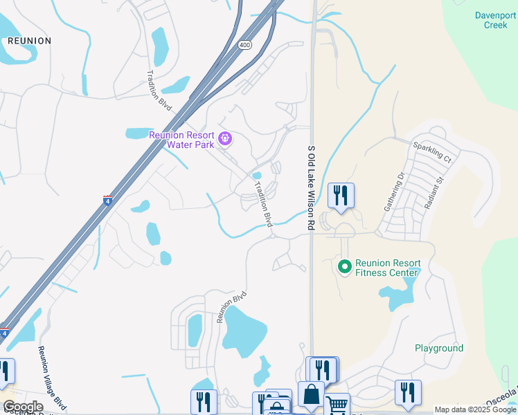 map of restaurants, bars, coffee shops, grocery stores, and more near 7650 Whisper Way in Four Corners