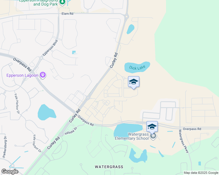 map of restaurants, bars, coffee shops, grocery stores, and more near Curley Road in Wesley Chapel