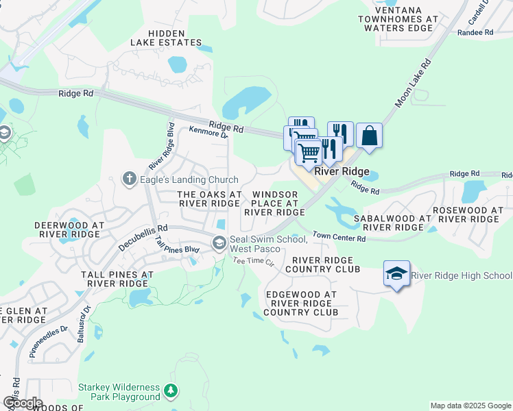map of restaurants, bars, coffee shops, grocery stores, and more near 7834 Harbor Bridge Boulevard in New Port Richey